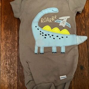 Gerber Dinosaur Bodysuit - Brown and Blue
